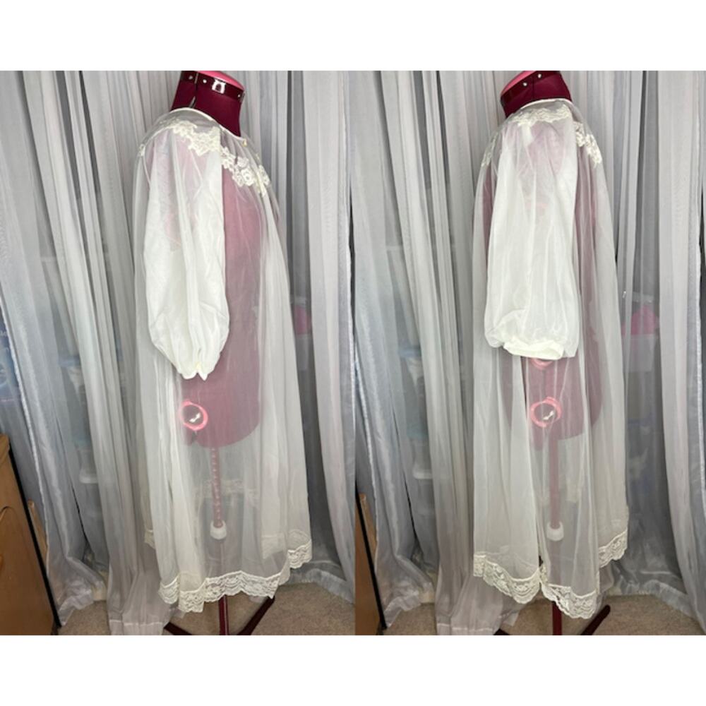 nightgown sheer robe set lace romantic - Picture 16 of 16